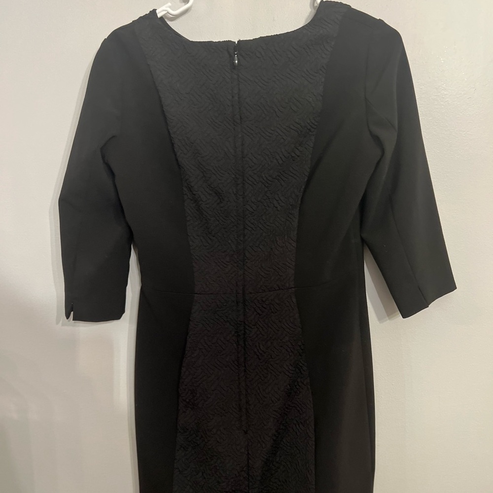 H&M Little Black Dress 3/4 Sleeve Slimming Detail Size 8 - Picture 6 of 6